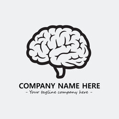 Brain illustration black and white for logo company vector image
