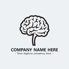 Brain illustration black and white for logo company vector image
