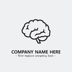 Brain illustration black and white for logo company vector image

