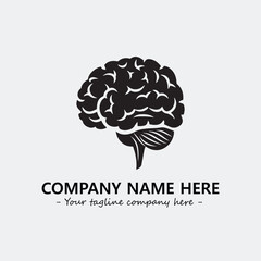 Brain illustration black and white for logo company vector image
