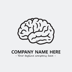 Brain illustration black and white for logo company vector image
