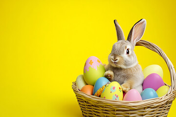 easter bunny and easter eggs