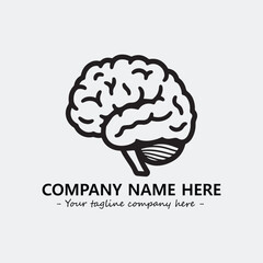 Brain illustration black and white for logo company vector image
