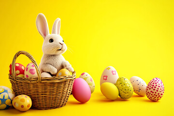 easter bunny and easter eggs