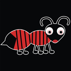 Eps 10, vector illustration about Anime monsters with ant characters ready to print for stickers