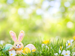 easter bunny and easter eggs