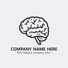 Brain illustration black and white for logo company vector image

