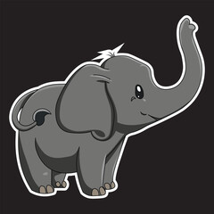 Eps 10, vector illustration about Anime monster with elephant animal character ready to print for sticker