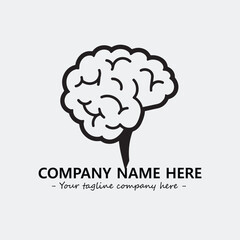 Brain illustration black and white for logo company vector image
