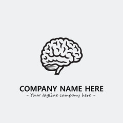Brain illustration black and white for logo company vector image
