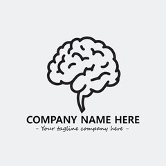 Brain illustration black and white for logo company vector image
