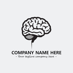 Brain illustration black and white for logo company vector image
