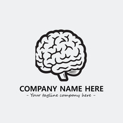 Brain illustration black and white for logo company vector image
