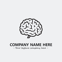 Brain illustration black and white for logo company vector image
