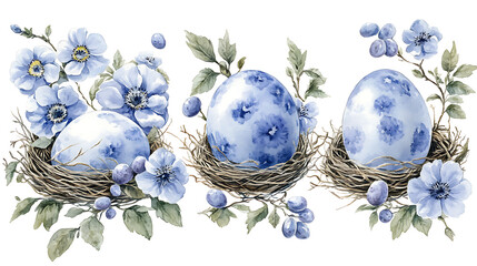 easter eggs and flowers