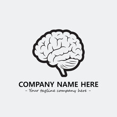 Brain illustration black and white for logo company vector image
