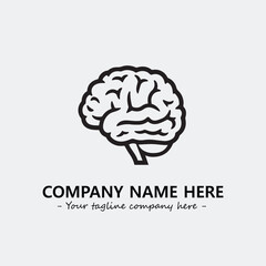 Brain illustration black and white for logo company vector image
