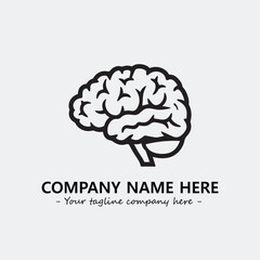 Brain illustration black and white for logo company vector image
