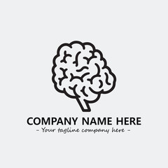 Brain illustration black and white for logo company vector image
