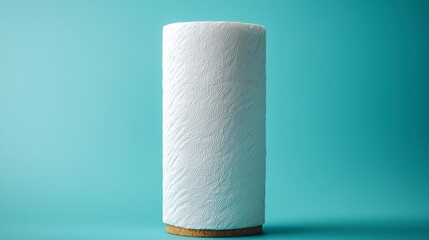 White Textured Cylinder on Teal Background