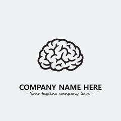 Brain illustration black and white for logo company vector image
