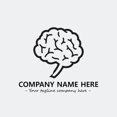 Brain illustration black and white for logo company vector image
