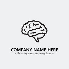 Brain illustration black and white for logo company vector image
