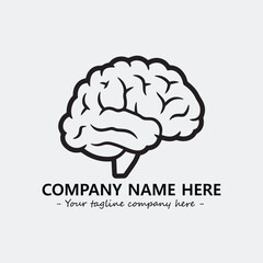 Brain illustration black and white for logo company vector image
