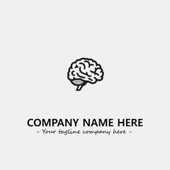 Brain illustration black and white for logo company vector image

