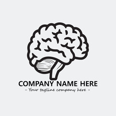 Brain illustration black and white for logo company vector image
