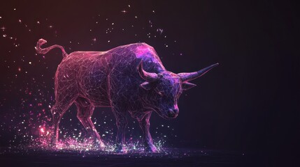 Abstract bull digital art