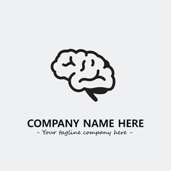 Brain illustration black and white for logo company vector image
