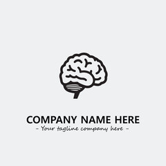 Brain illustration black and white for logo company vector image

