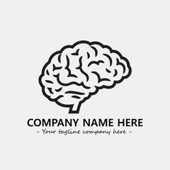 Brain illustration black and white for logo company vector image
