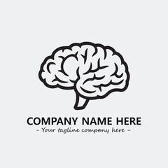 Brain illustration black and white for logo company vector image
