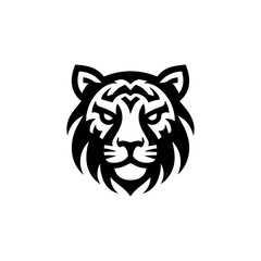 modern and  minimalist tiger head wild animal logo vector illustration .