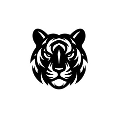 modern and  minimalist tiger head wild animal logo vector illustration .