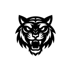 modern and  minimalist tiger head wild animal logo vector illustration .