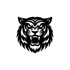 modern and  minimalist tiger head wild animal logo vector illustration .