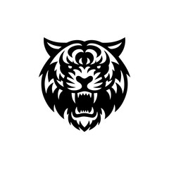modern and  minimalist tiger head wild animal logo vector illustration .