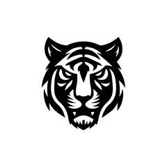 modern and  minimalist tiger head wild animal logo vector illustration .
