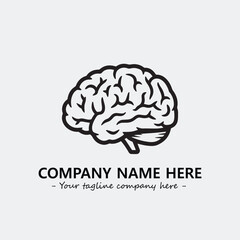Brain illustration black and white for logo company vector image
