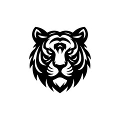 modern and  minimalist tiger head wild animal logo vector illustration .
