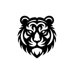 modern and  minimalist tiger head wild animal logo vector illustration .