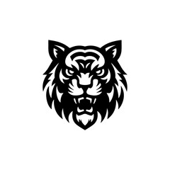 Obraz premium modern and minimalist tiger head wild animal logo vector illustration .