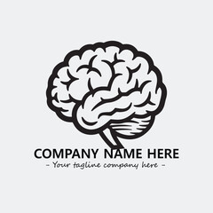 Brain illustration black and white for logo company vector image
