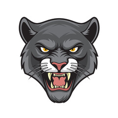 panther head mascot vector illustration furious panther design