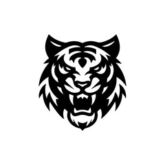 modern and  minimalist tiger head wild animal logo vector illustration .