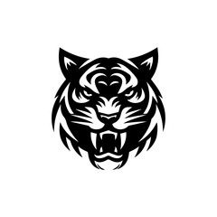 modern and  minimalist tiger head wild animal logo vector illustration .