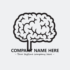 Brain illustration black and white for logo company vector image
